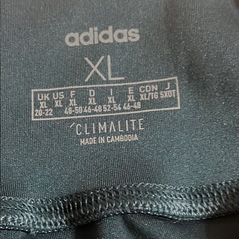 Adidas Teal and Black Performance Leggings - Picture 2 of 5